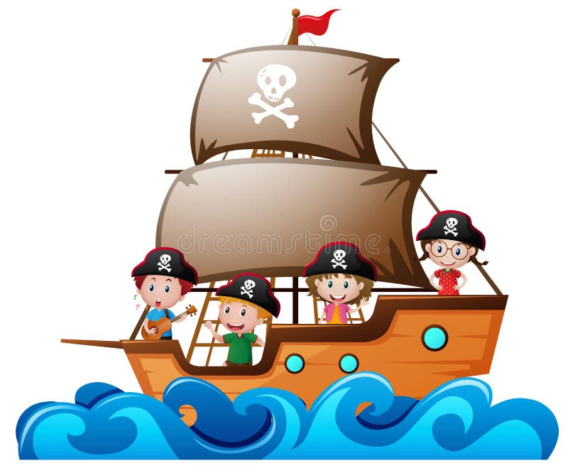 Pirate Ship Cartoon Stock Illustration - Download Image Now - Tall