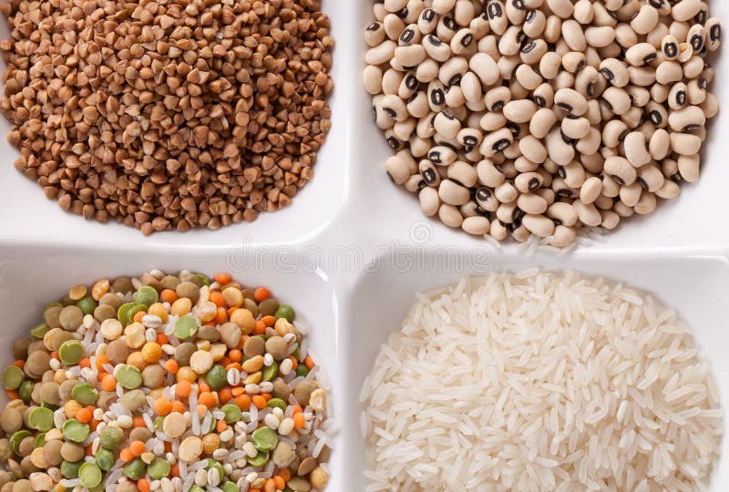 Four kinds of groats royalty free stock image