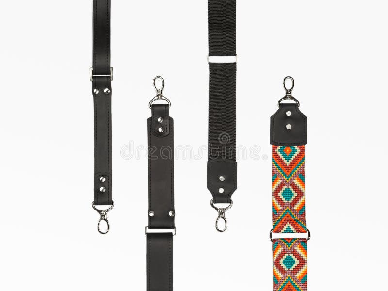 Four Kinds of Removable and Adjustable Bag Straps stock photo