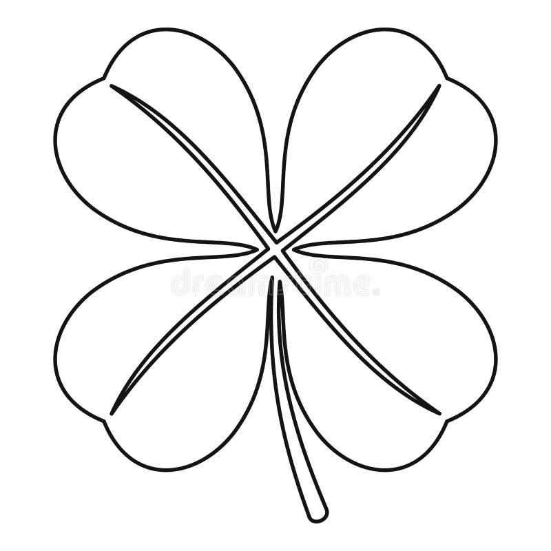 Four leaf clover leaf icon, outline style