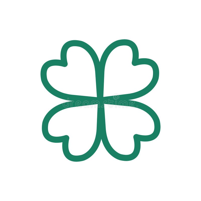 Four Leaf Clover. Vector Illustration Decorative Design Stock Vector