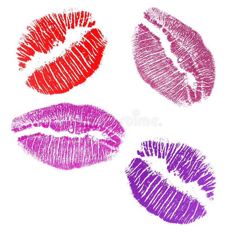 Four lips imprints