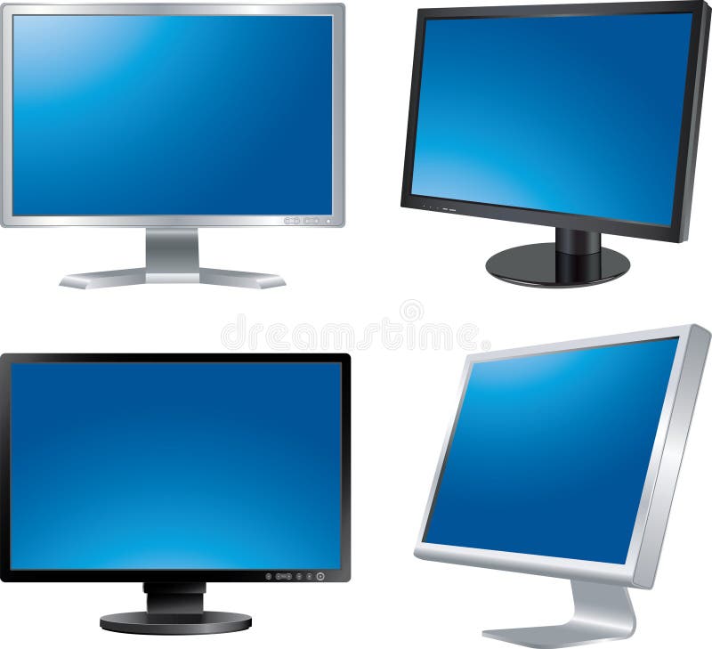 Four monitors. vector illustration