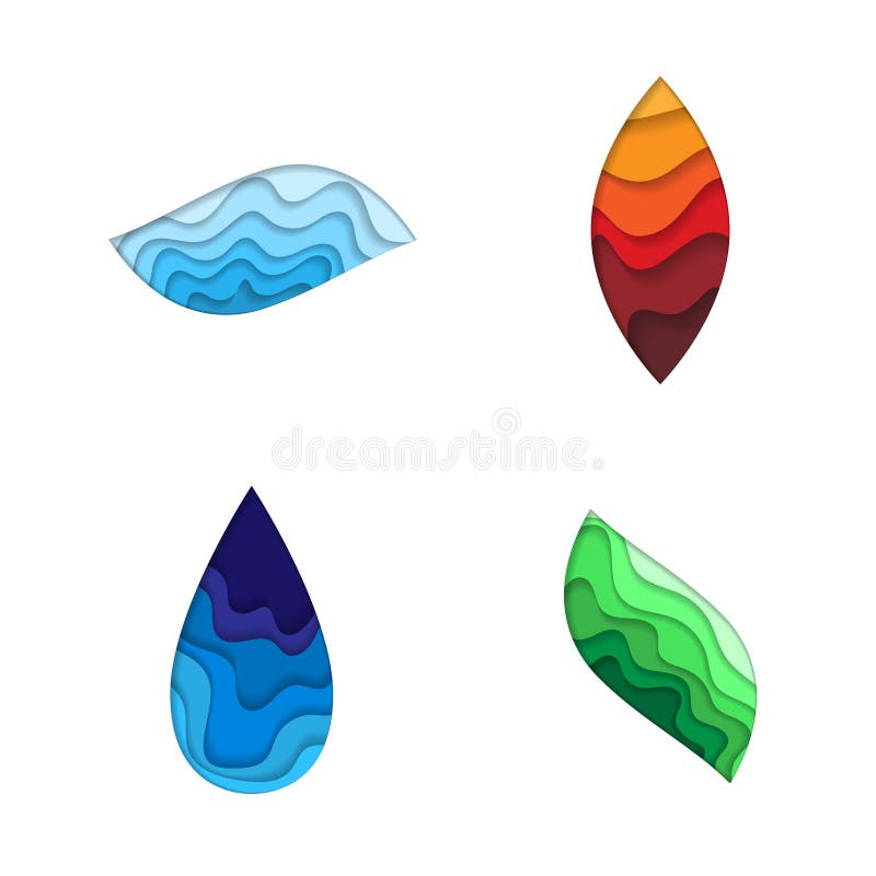 Four nature elements stock vector. Illustration of environment - 115315365