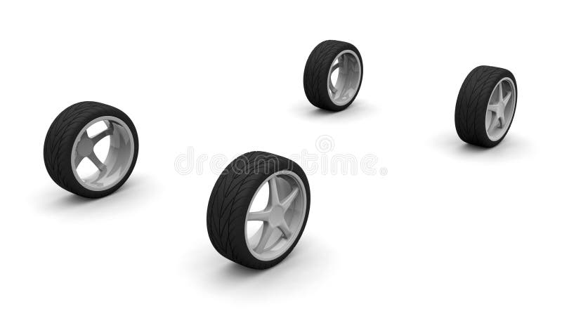 Four new car wheels