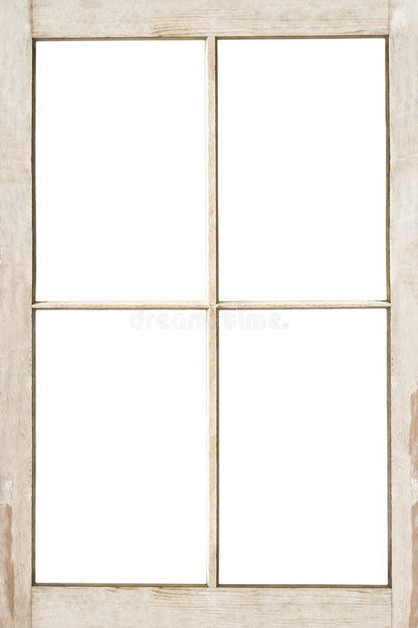 Four Pane Window Frame Isolated on White