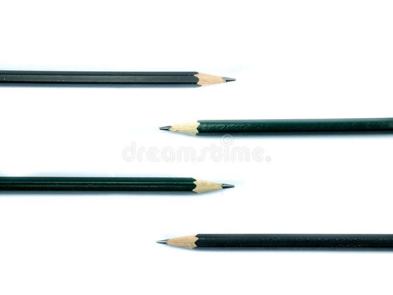 One Red Pencil And Four Black Graphite Stock Image Image of sharp