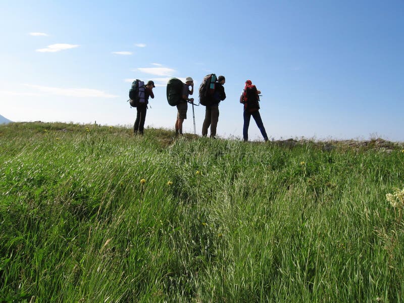 Four people on the backpacking