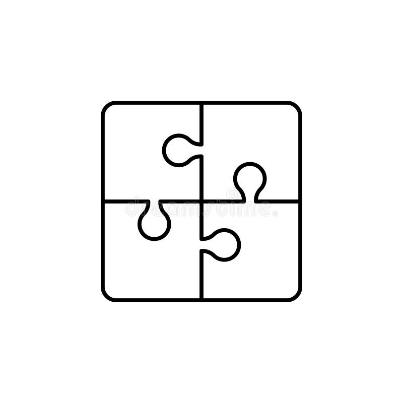 Four Piece Puzzle Diagram Icon Stock Illustration Illustration Of Contour Graph