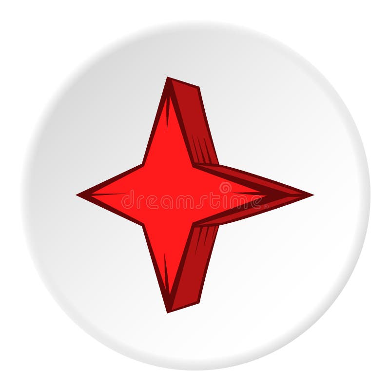 Four pointed star icon, cartoon style