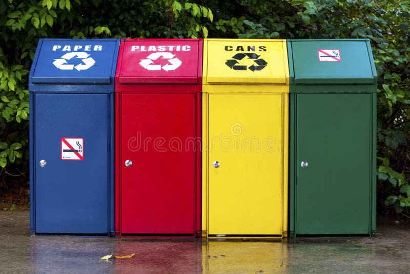 Four Recycling Bin stock photo. Image of care, discard 19070104