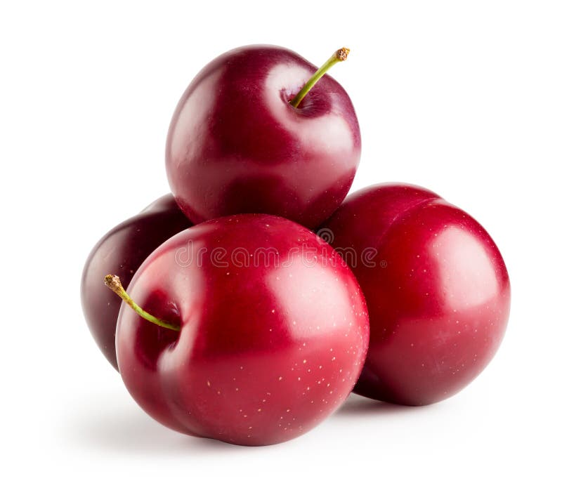 Four ripe plums