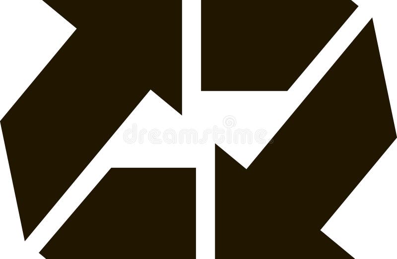 Four rotating arrows are creating a dynamic visual suggesting a continuous cycle, symbolizing the circular economy and royalty free illustration