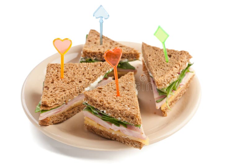 Four Sandwiches on a plate stock image. Image of bread 42620165