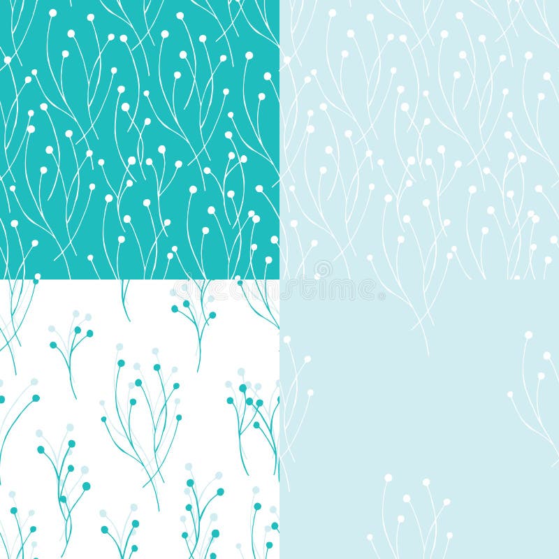 Four seamless background in light blue colors