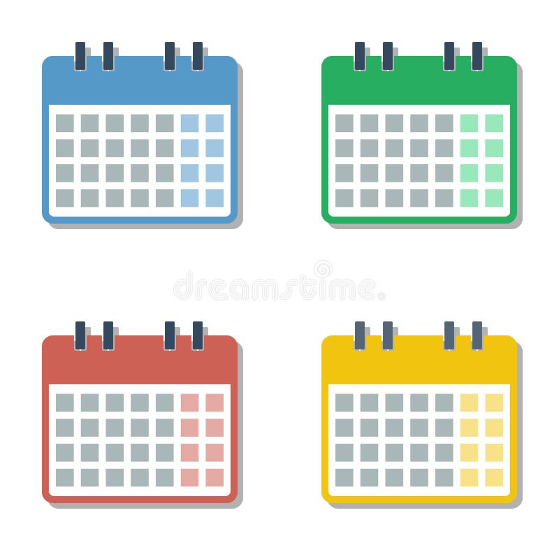 Four seasons different colors full month calendar grids set stock illustration Four seasons different colors full month calendar grids set stock illustration