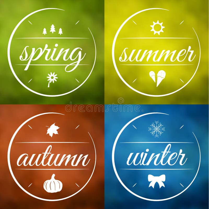 Four seasons labels vector vector illustration Four seasons labels vector vector illustration