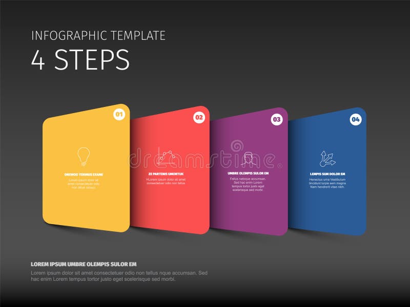 Four Simple Steps Infographic Template Design Concept stock illustration