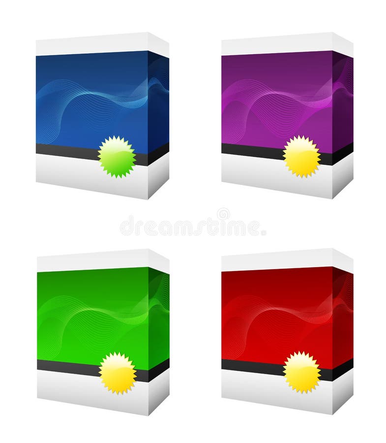 Four software boxes royalty free illustration