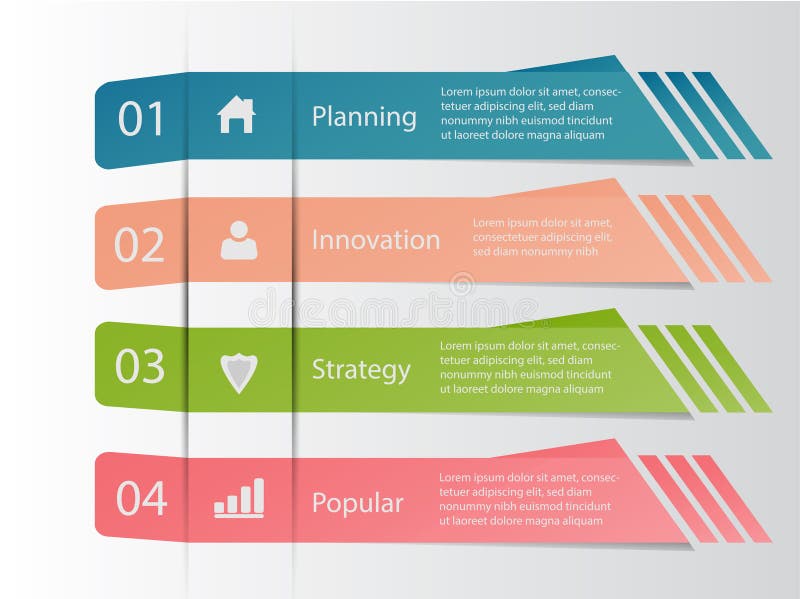 Four step infographic business data stock illustration Four step infographic business data stock illustration
