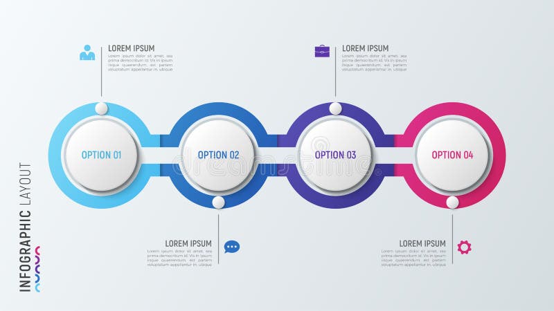 Four steps infographic process chart. 4 options vector template. vector illustration Four steps infographic process chart. 4 options vector template. vector illustration