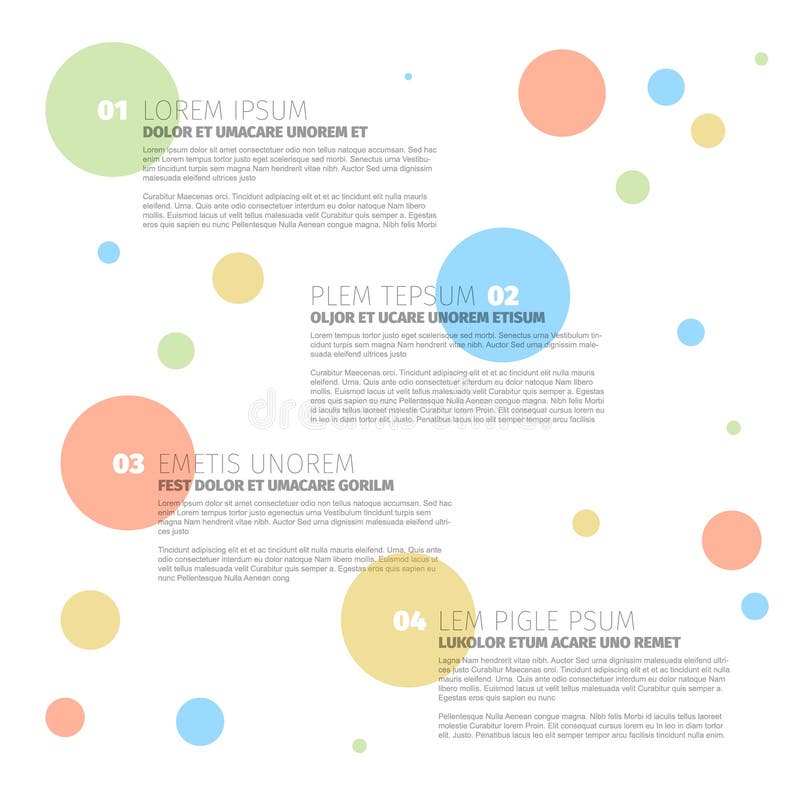 Four steps template with circles stock illustration
