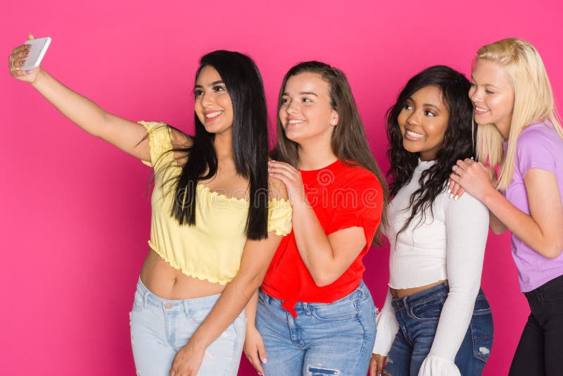 Four Teen Girls Having Fun Stock Photo Image Of Teen