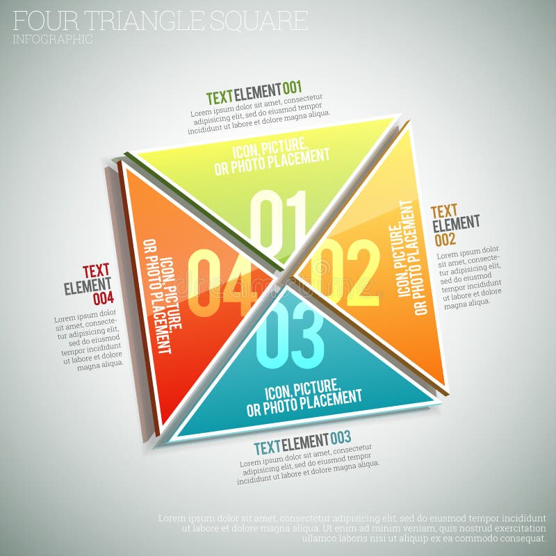 Four Triangle Square Infographic stock illustration Four Triangle Square Infographic stock illustration
