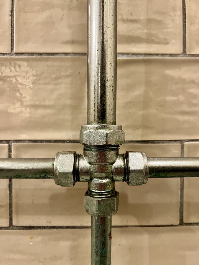 Plumbing Joint stock image. Image of bolt, silver, pipes 298533401