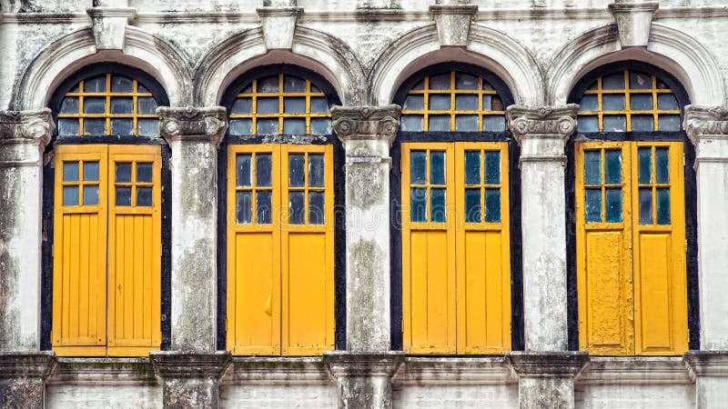 Four yellow windows