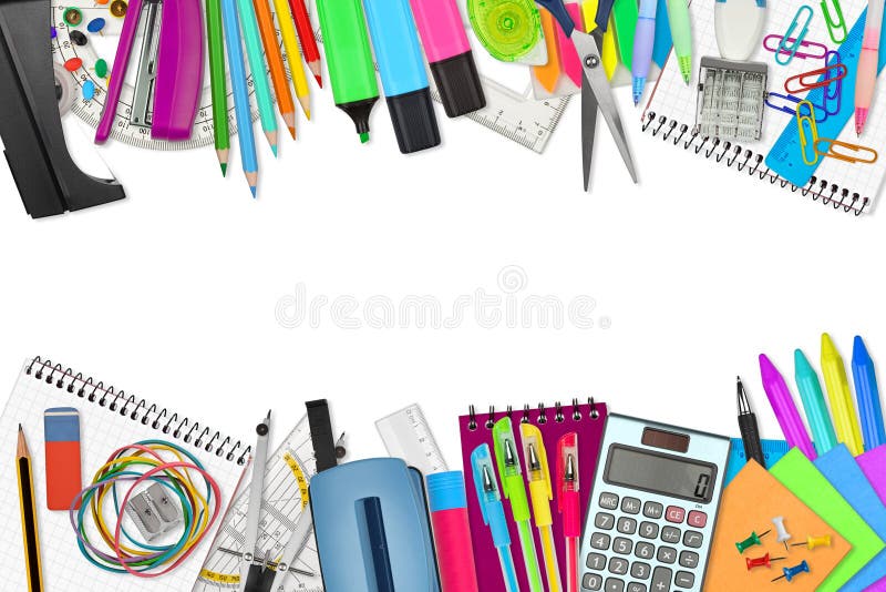 School / office supplies on white background. School / office supplies on white background