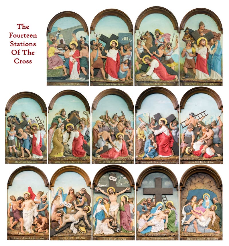 Fourteen Stations of the Cross Stock Image Image of religious