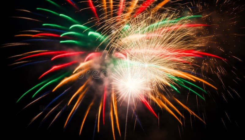 Fourth of July Celebration: Vibrant Colors, Exploding Fireworks ...