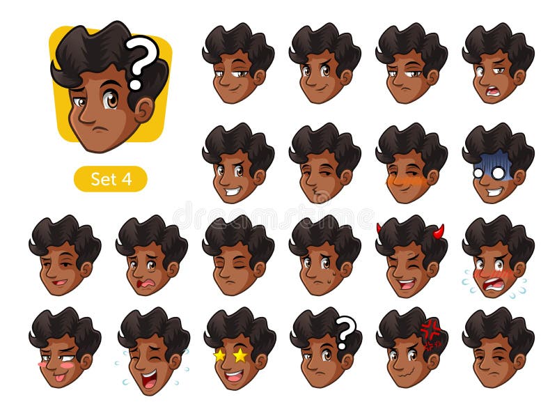 The Fourth Set of Male Facial Emotions with Curly Hair Stock Vector - Illustration of amaze, humor: 106571467 The Fourth Set of Male Facial Emotions with Curly Hair Stock Vector - Illustration of amaze, humor: 106571467