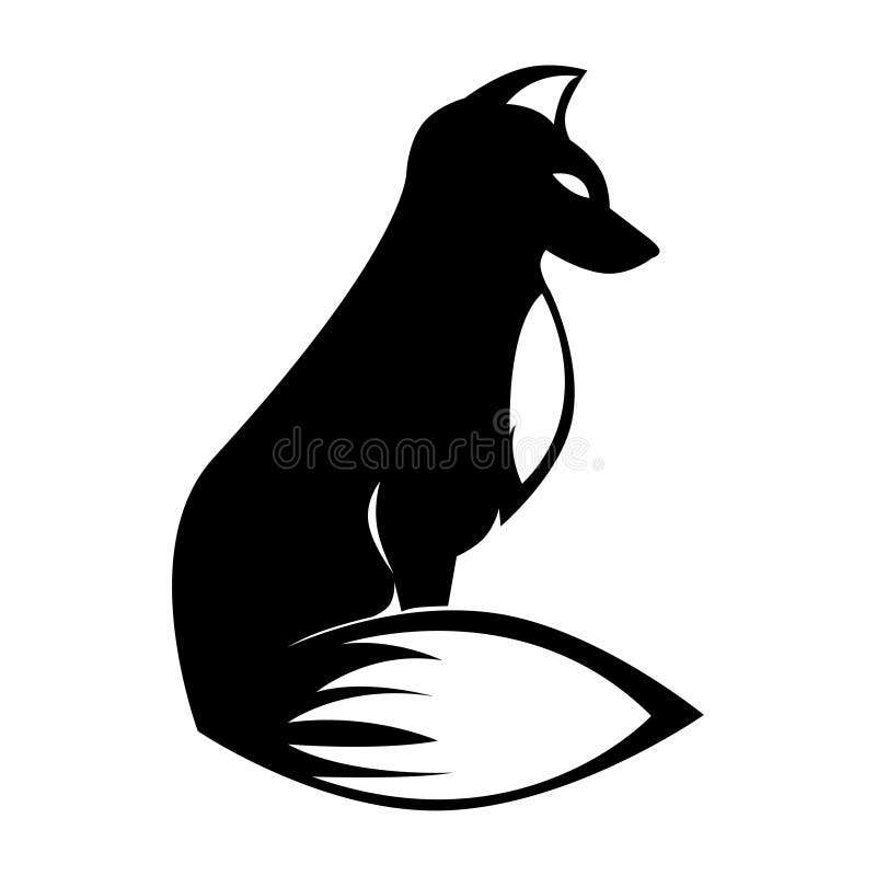 Fox Black And White Stock Vector Illustration Of Black 129624376