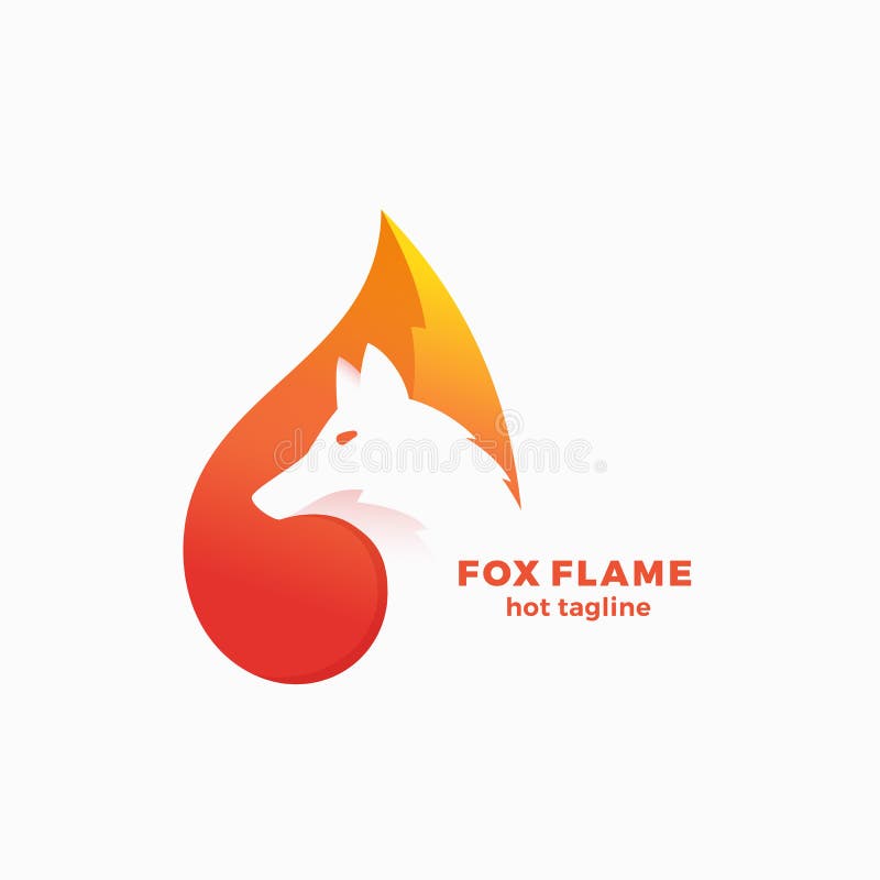 Fox Flame Abstract Vector Symbol, Sign or Logo Template. Negative Space Animal Face Modern Simple Design Concept. royalty free illustration Fox Flame Abstract Vector Symbol, Sign or Logo Template. Negative Space Animal Face Modern Simple Design Concept. royalty free illustration