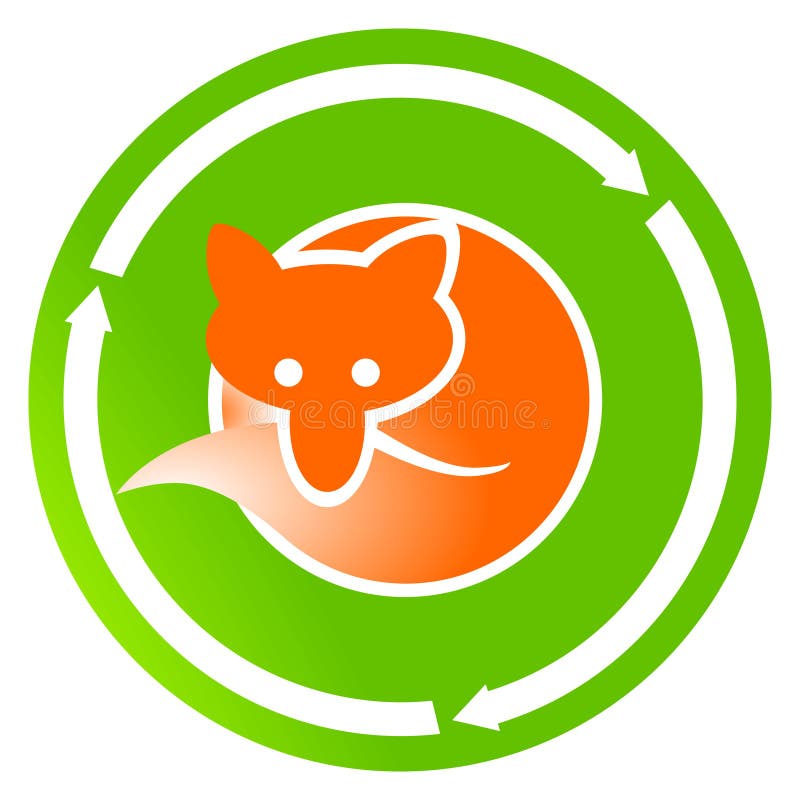 Fox on green sign royalty free illustration