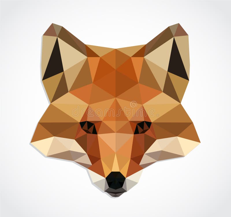 Fox head geometric triangle design royalty free illustration