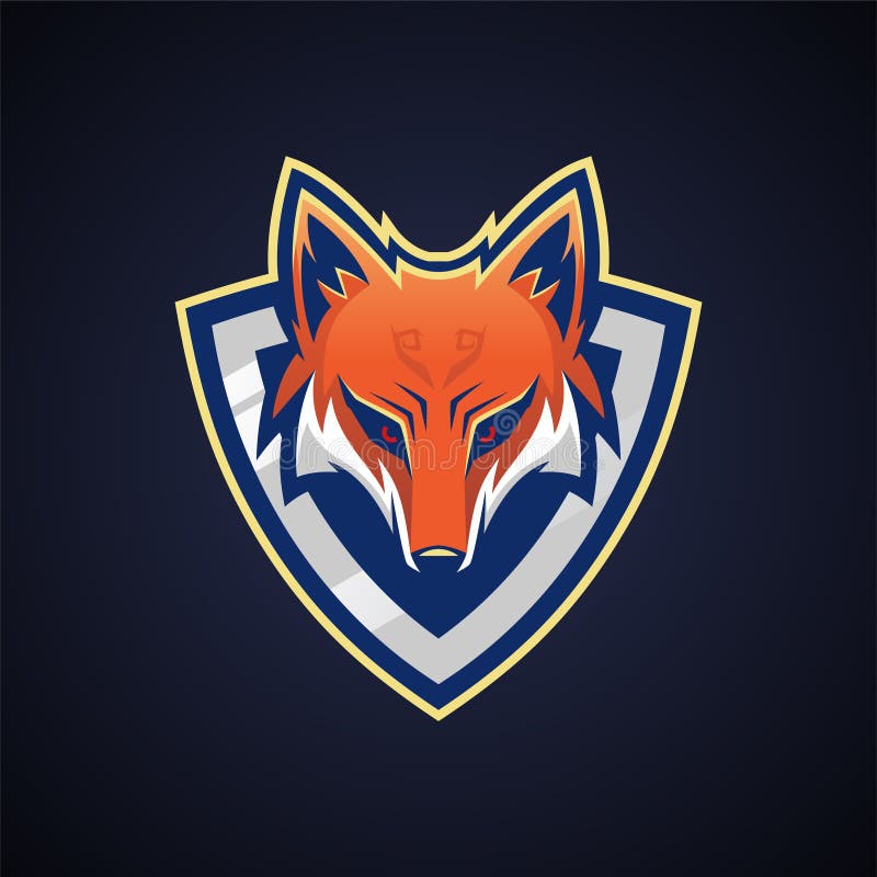 Fox Head with Shield Mascot Logo Design Concept. Animals Mascot Logo