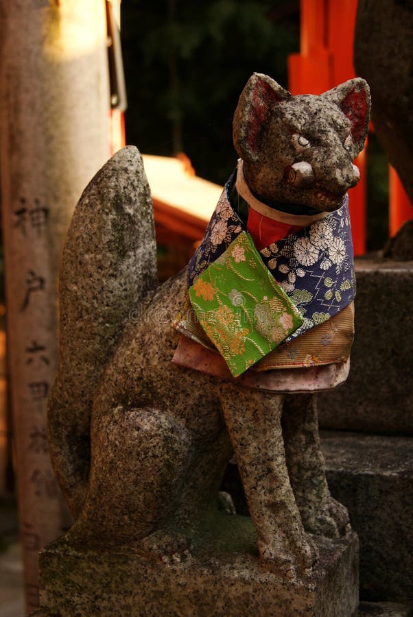 Fox Messenger in Inari, Kyoto, Japan Stock Photo - Image of inari ...