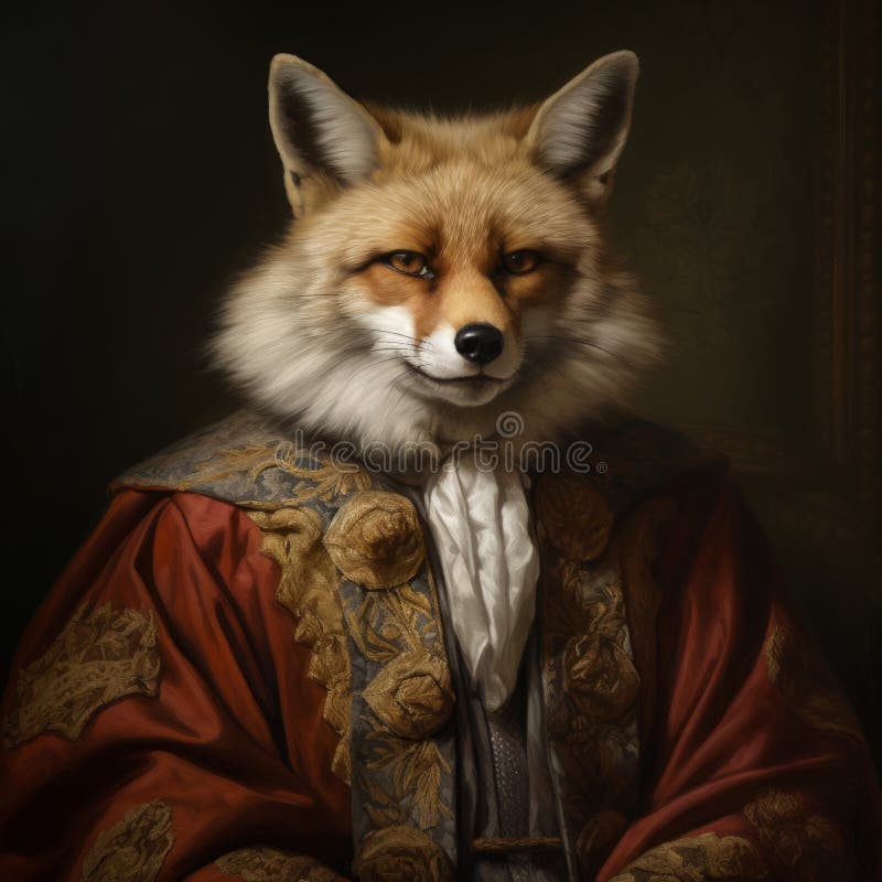 A fox in a robe stock illustration. Illustration of ears 299046807