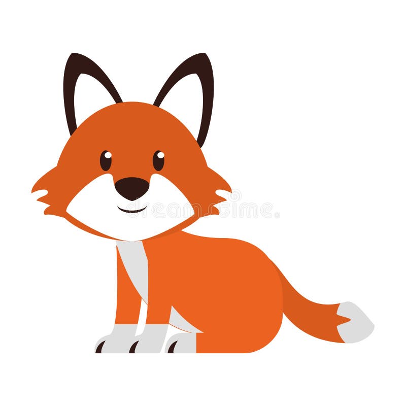 Fox Wildlife Cute Animal Cartoon Stock Vector - Illustration of ...