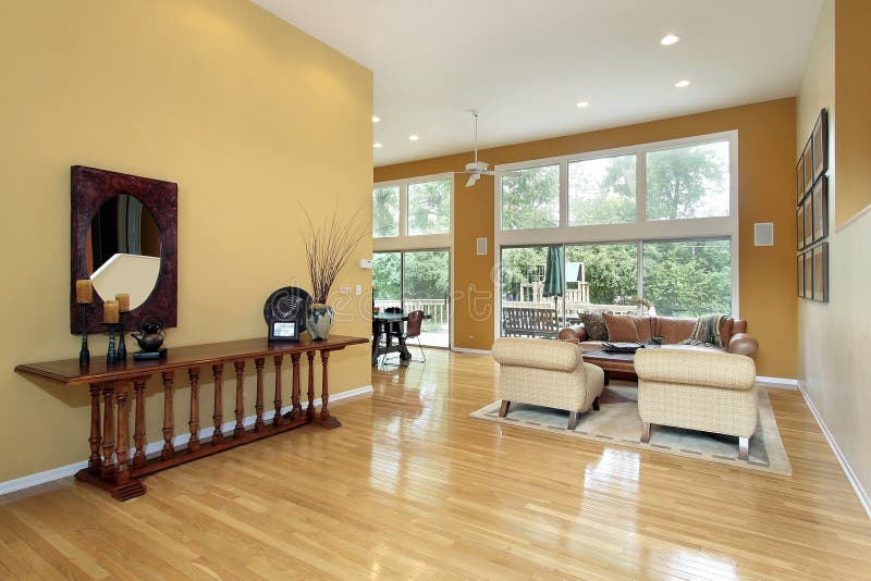 Foyer Looking into Living Room Stock Image Image of chair, leather