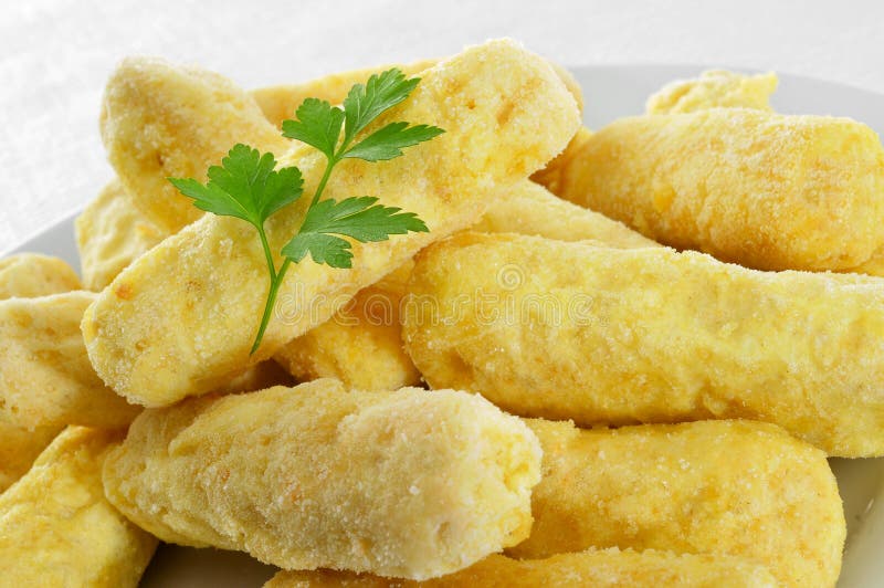 Fozen fish sticks stock image