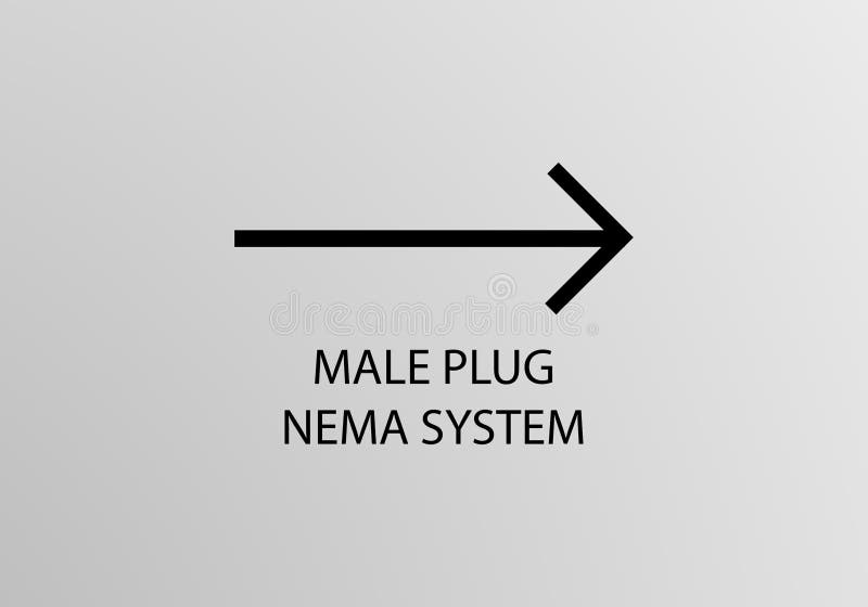 Male Plug Nema System Symbol, Vector Symbol Design. Engineering Symbols