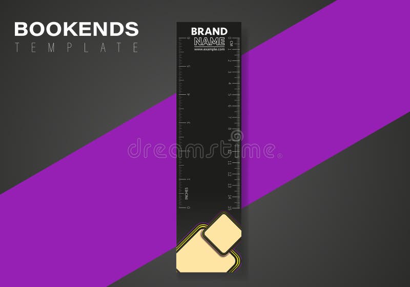 Vertical Vector Bookmarks Design Template with Ruller and Logo Space