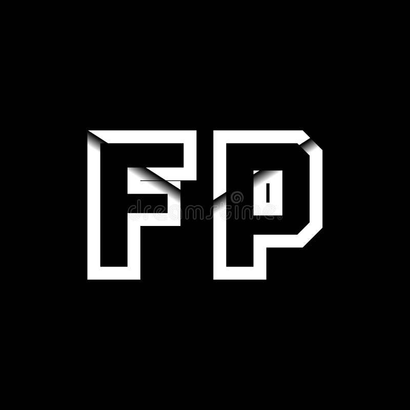 FP Monogram Envelope Shape Style vector illustration