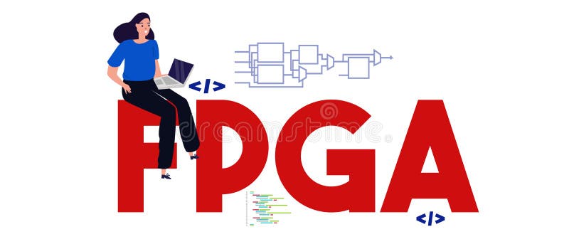 FPGA: концепция поиска заданий при помощи программируемых датчиков шлюза Программирование процессора с поддержкой технологии Вект бесплатная иллюстрация