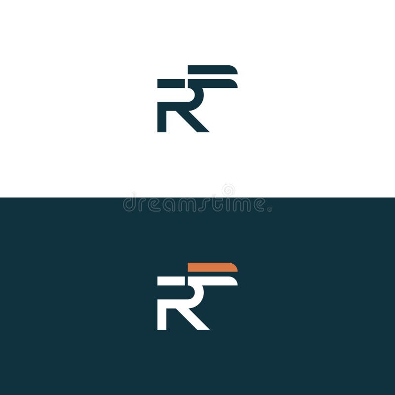 FR RF F OCH R Abstract initial monogrambokstaven alfabet logotyp royaltyfri illustrationer