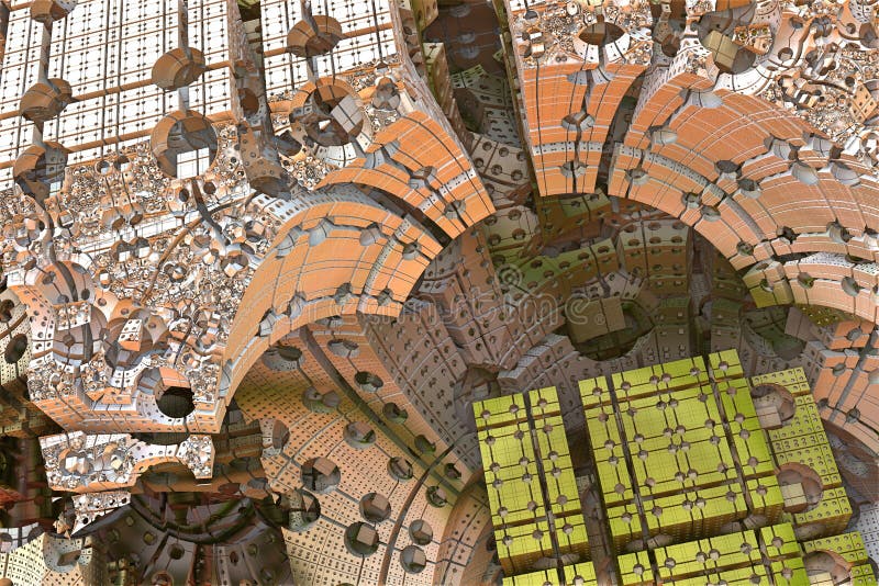 Fractal abstracto extranjero. Representación abstracta extranjera del fractal 3d